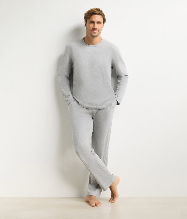 DIM Ensemble pyjama pantalon homme gris mélange Dim Jersey