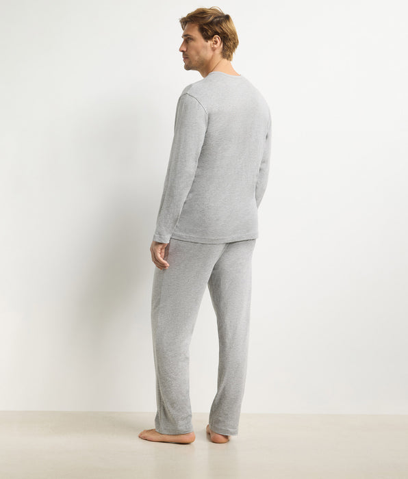 DIM Ensemble pyjama pantalon homme gris mélange Dim Jersey