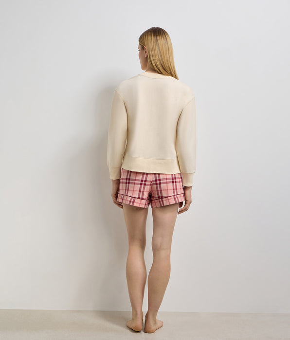 DIM Roodroze flanellen damesshort Cozy Christmas